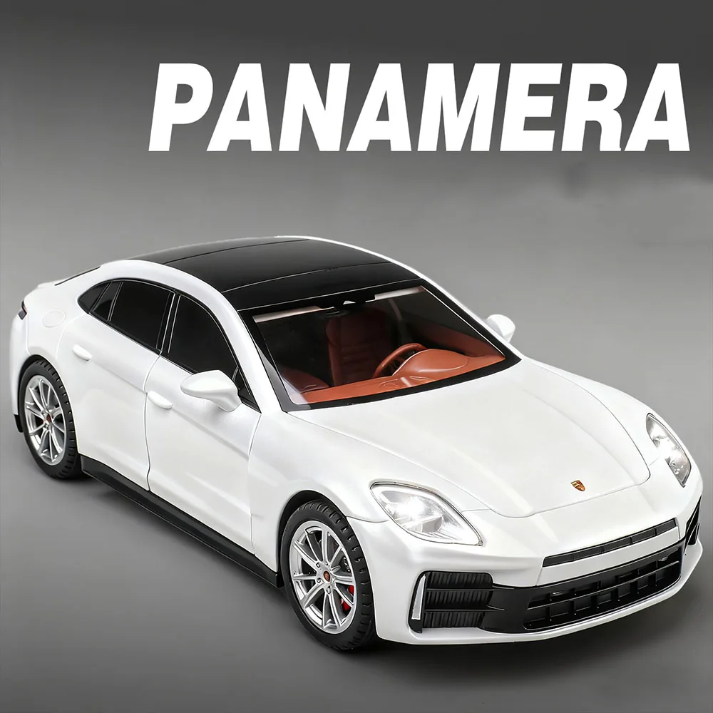 รถของเล่นจำลอง Panamera GTR-R34 ขนาด 1:24 ผลิตจากโลหะ พร้อมระบบกันสะเทือน เสียง แสง ดึงหลังวิ่งได้ ของเล่นรถสปอร์ตซูเปอร์คาร์สำหรับเด็ก