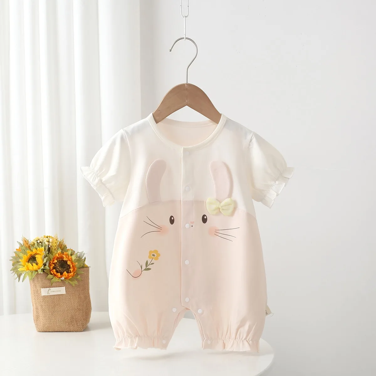New Arrival Baby Boy Girl Summer Cute Onesie 9-18M Kid Pure Cotton Breathable Bodysuit Infant Outdoor Lightweight Cool Romper