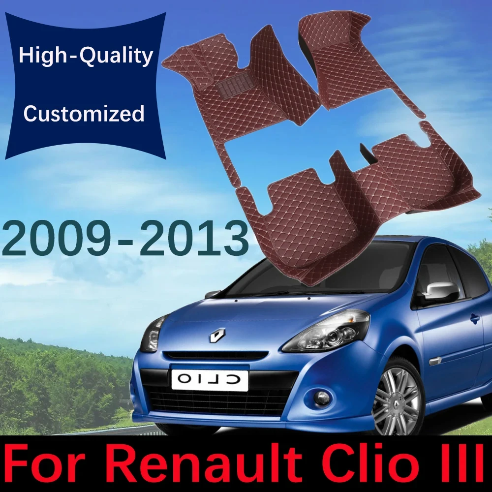 

Кожаные автомобильные коврики на заказ для Renault Euro Clio III Lutecia 2009 ~ 2013 автомобильный коврик, коврики, подкладки для ног, аксессуары для интерьера