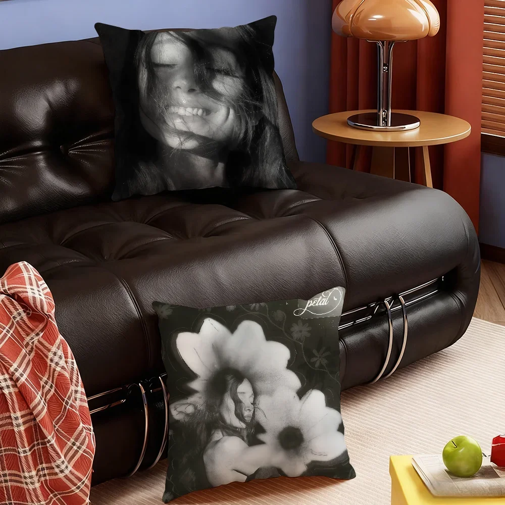 Pop Singer A-Ariana Petal G-Grande-S cushion cover Soft Smooth Hidden Zipper Washable Decorative Couch Office Housewarming Gift
