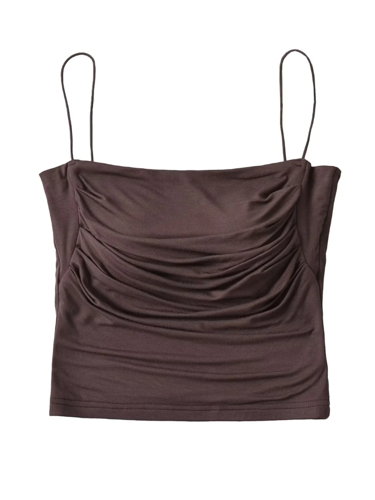 Pure Desire Anti-Light Walking Removable Padding Pleated Shaping Strap Short Style Revealing Body Figure Sweet And Spicy Girl