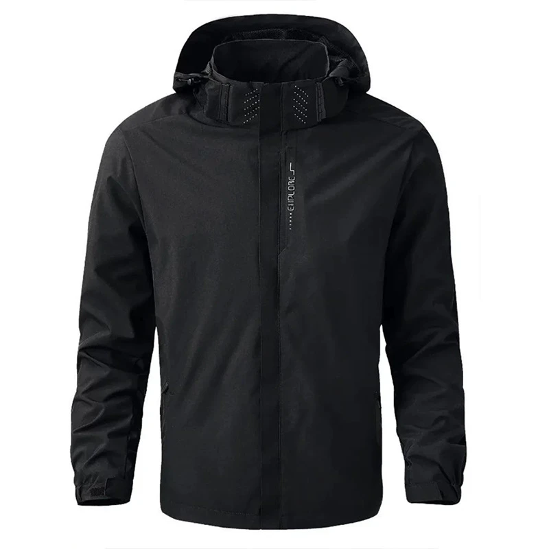 Men Women Outdoor Hooded Jacket, Thin Windproof Water Resistant Coat, Anti-wrinkle Casual Single Layer Hiking Trekking Outerwear