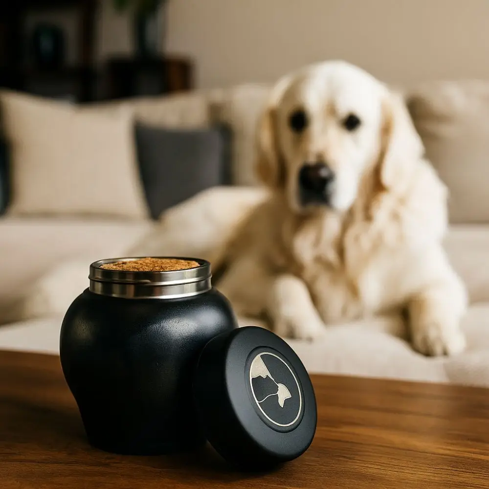 الفولاذ المقاوم للصدأ الحيوانات الأليفة التذكارية الرماد جرة مختومة جرة القط الأسود جنازة تذكار مقاوم للرطوبة الكلب جرة حرق المنزل التذكاري #5