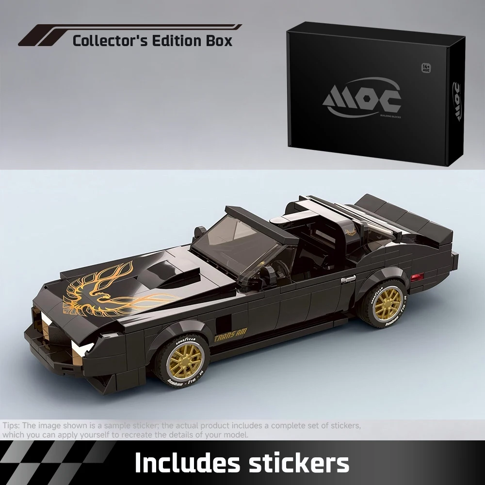 Image of Neue MOC-Geschwindigkeit ​ ​ Serie Klassischer Film-Sportwagen Firebird Modellbausatz DIY Modulares Auto-Bausatz Spielzeug Geburtstagsgeschenk für Erwachsene