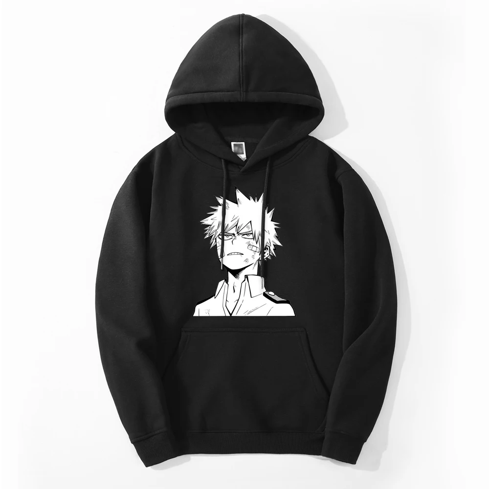 

My Hero Academia Deku All Might Bakugou Japan Anime Autumn Male Simple Hoodie Sweatshirts Oversized Fabrics Hoody Warm Pullovers