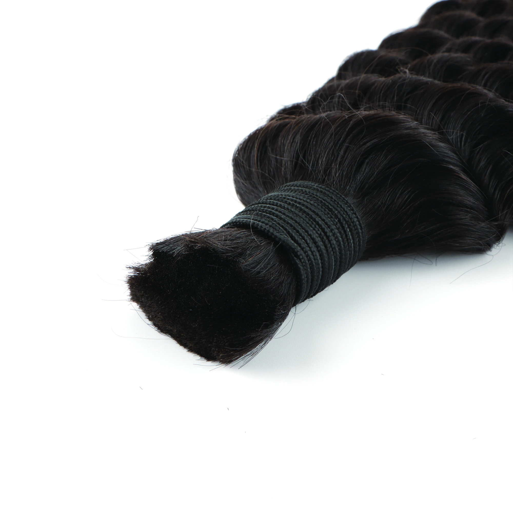 Cabelo humano em massa onda profunda trança cabelo sem trama extensões de cabelo remy brasileiro 100 gramas tranças