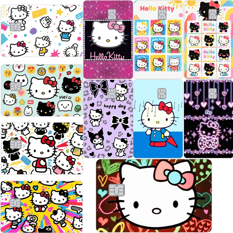 

Anime Kawaii Hello Kitty Credit Debit Card Skin Stickers Front Decor for Small Big No Chip Waterproof Protective Film Sticker