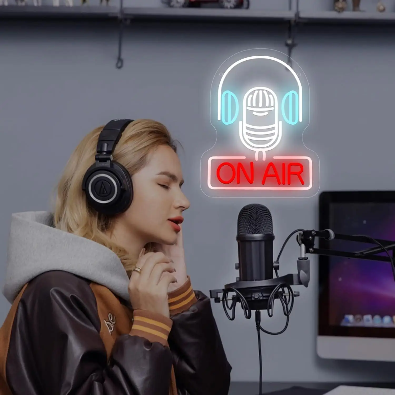 On Air Neon Sign USB Dimmable LED Neon Light for Recording Studio Podcast Room Live Stream Room Music Themed Neon Wall Art Gifts