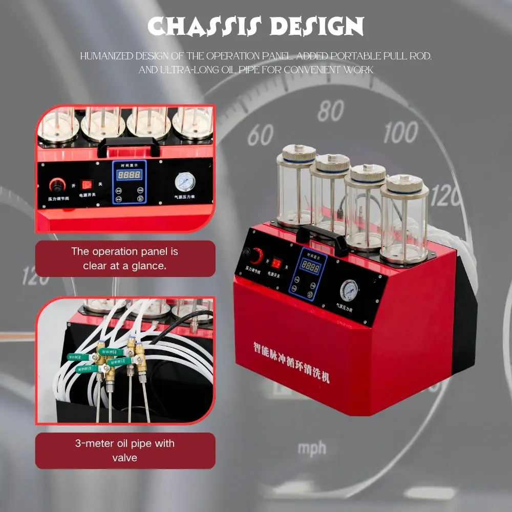 Professional 12V Intelligent Pulse Circulating Cleaning Machine BZDO-A8 for Car Engine Carbon Cleaning with Metal Components