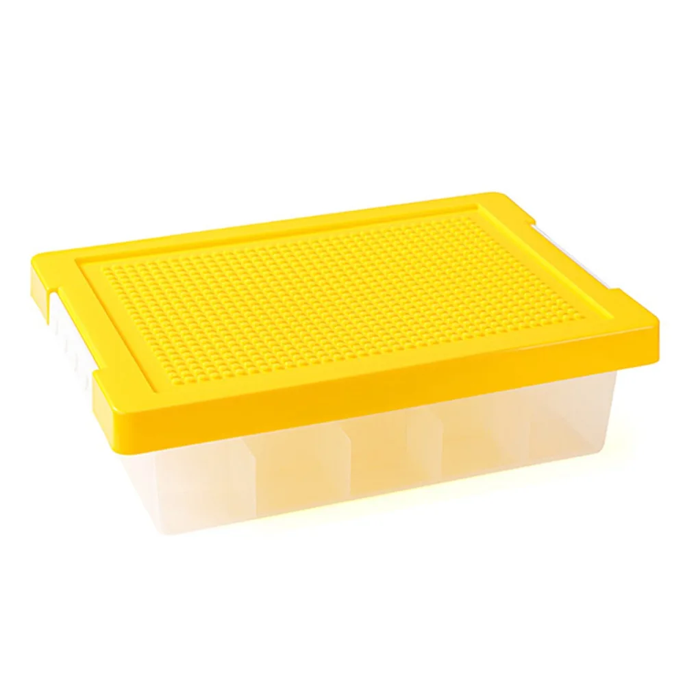 

2 Layers Building Blocks Storage Box Clear Stackable Children's Toy Organizer Plastic Container Removable Cover Particle Holder
