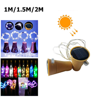 Solar Wine Bottle Led String Fairy Light Garland Wedding 2m 20leds Christmas Waterproof Wire Lights Party Outdoor Decoration