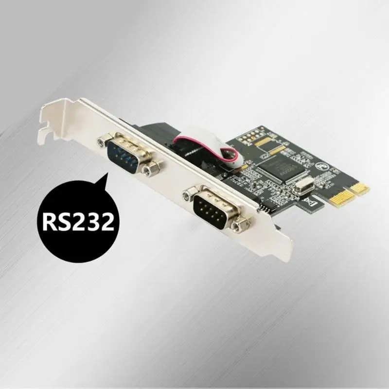 Q84A 2-puerto PCIe RS232 Tarjeta puerto serie PCIe x16 RS232 Tarjeta PCIe Transferencia datos 115200BPS Soporte