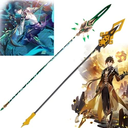 Genshin Impact Zhong Li Cosplay Weapon Vortex Vanquisher Spear Genshin Impact Xiao Wooden Weapon Anime Cosplay Wig Accessories