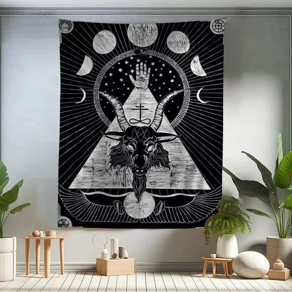 Satanic DIY Wall Tapestry Art Science Fiction Room Home Decor Wall Art Decor