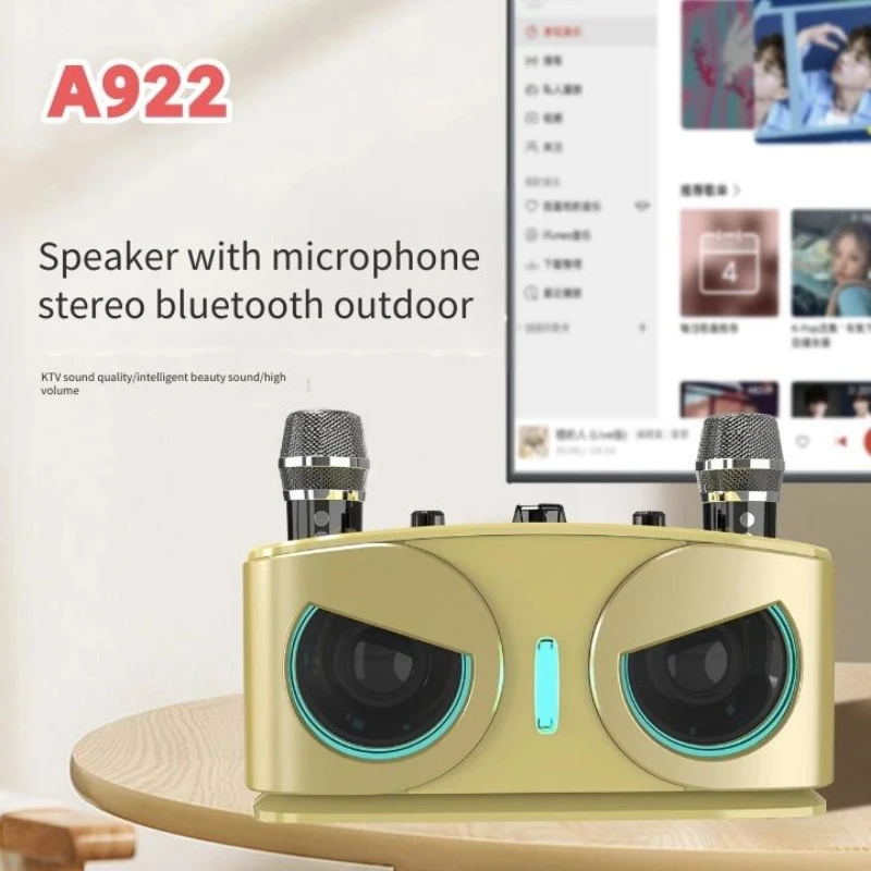 

Совы, мощный беспроводной Bluetooth-динамик 20 Вт с двумя микрофонами, портативный HIFI звук, уличная семейная вечеринка, караоке, сабвуфер, коробка, подарки