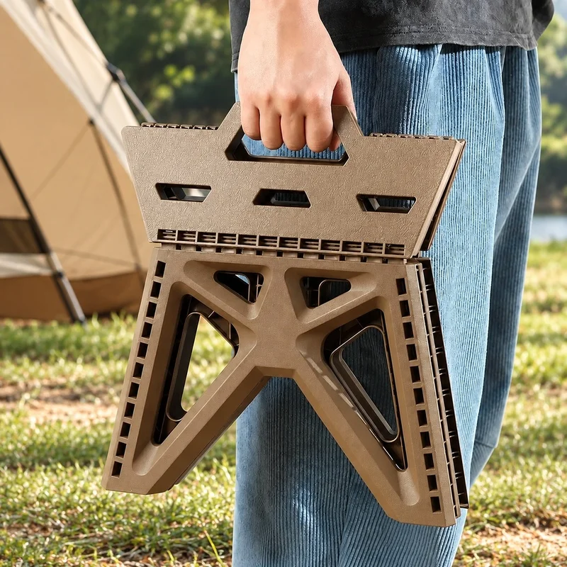 Portable Lightweight Folding Stool Built for Heavy Loads, Ideal for Outdoor Adventures Like Camping, Fishing, and Beach Trips