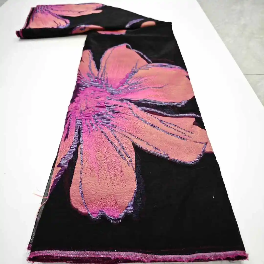 

African Lace Fabric 5 Yards High Quality 2025 Nigerian French Brocade Jacquard Lace Fabric Elegant Party Dress for Women