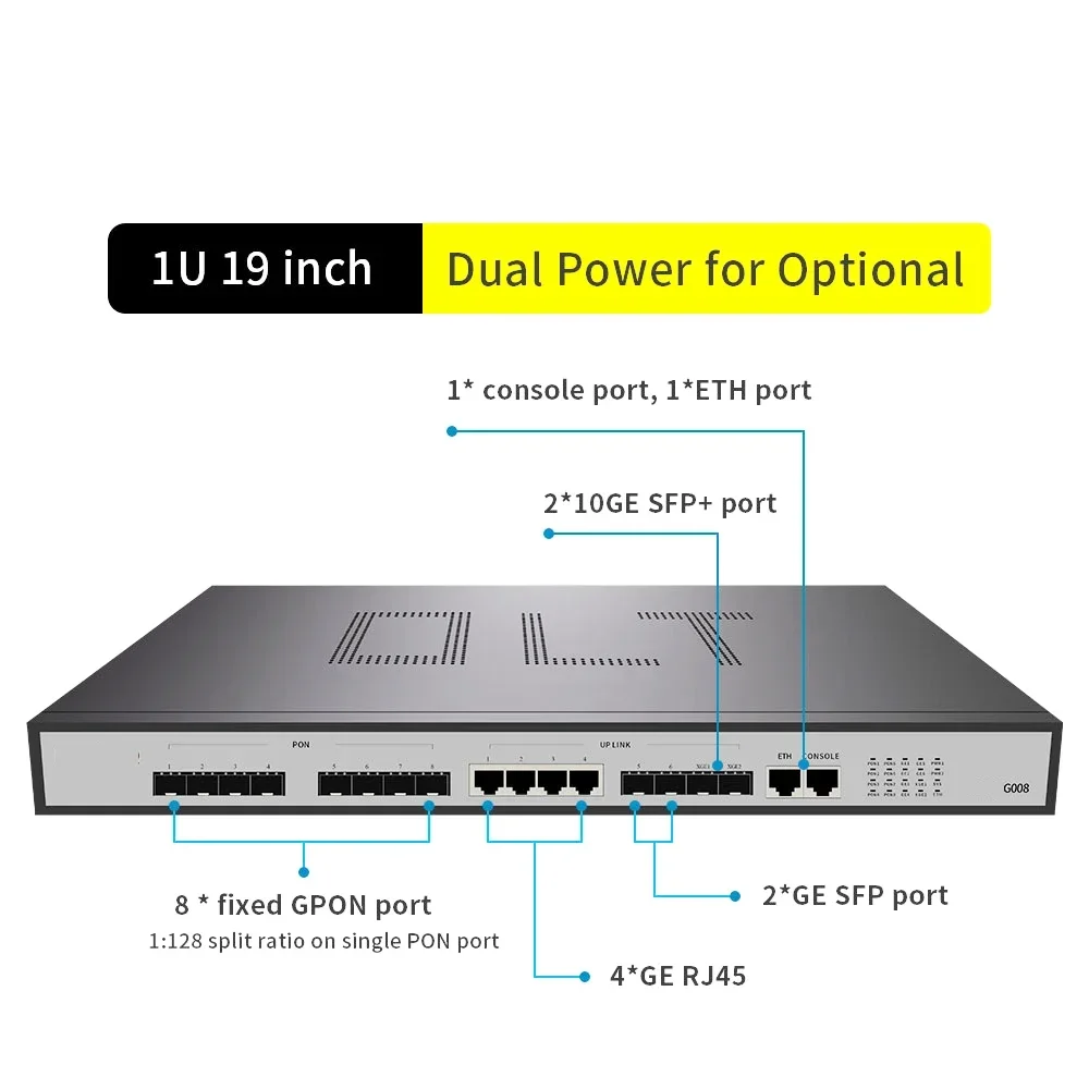 G008 10G uplink SFP Module C++++ module olt kit OLT 8 pon port Gpon OLT