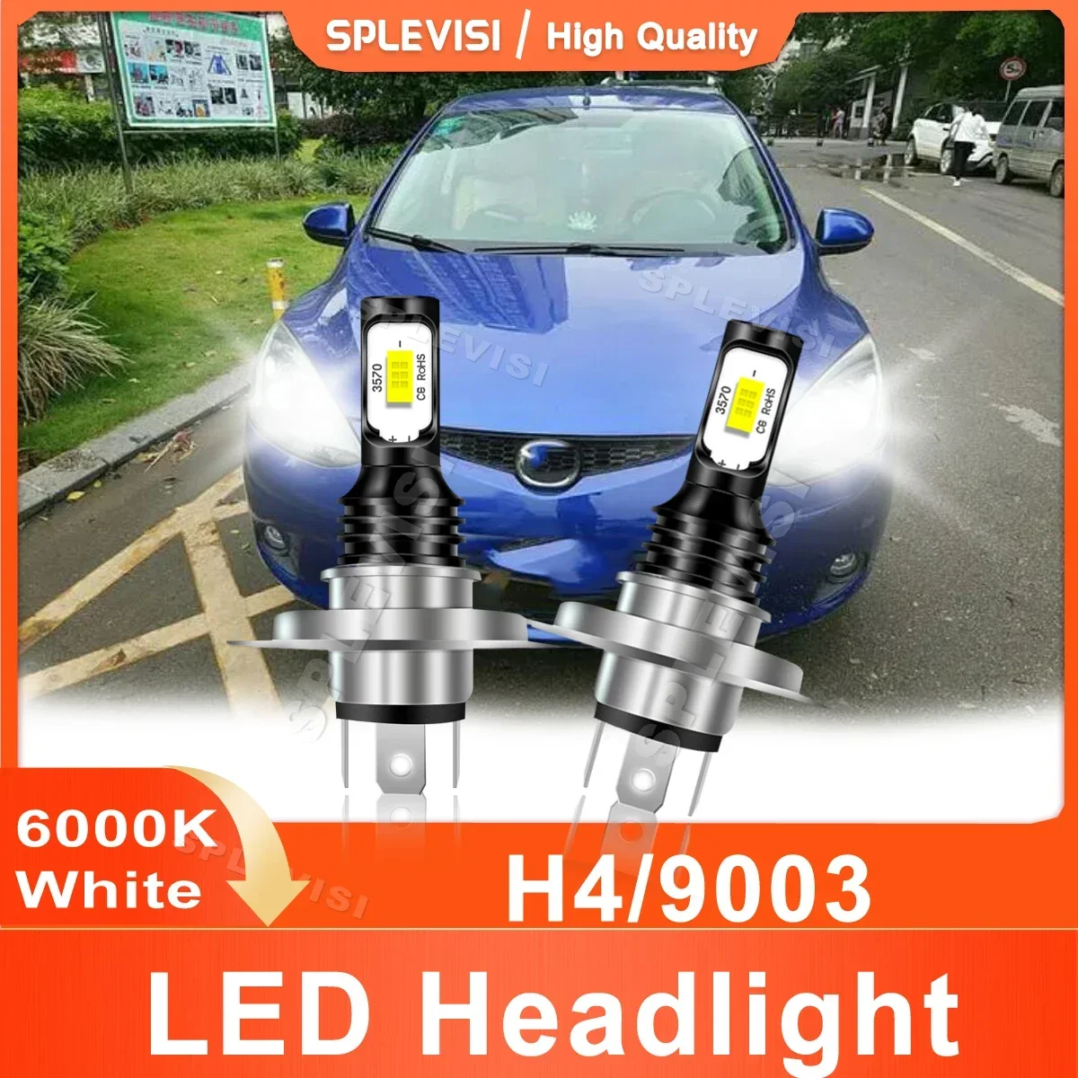 H4/9003 8000LM Bright White LED Car Light High Low Beam For Mazda 2 2007 2008 2009 2010 2011 2012 2013 2014 2015 2016 2017 2018