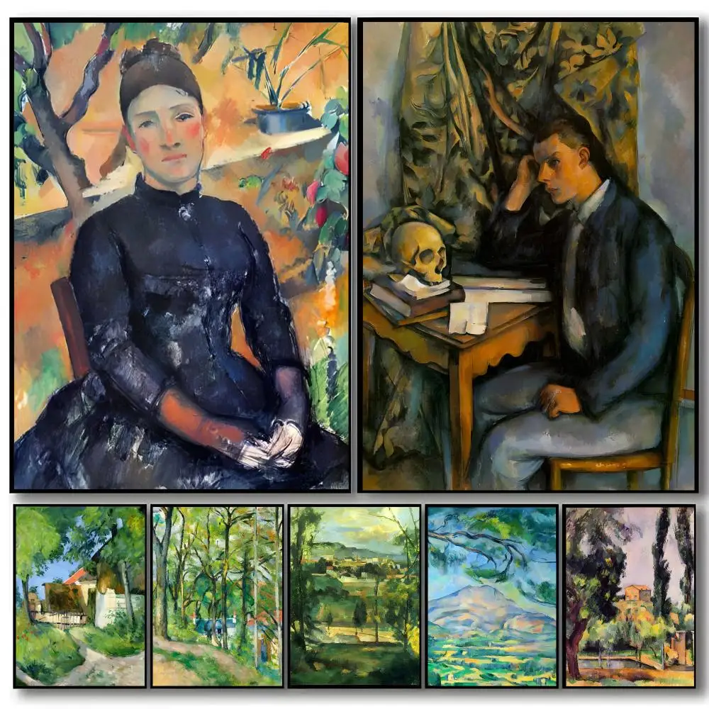 Art Paul Cezanne Poster Self-adhesive Art Waterproof Paper Sticker Coffee House Bar Room Wall Decor