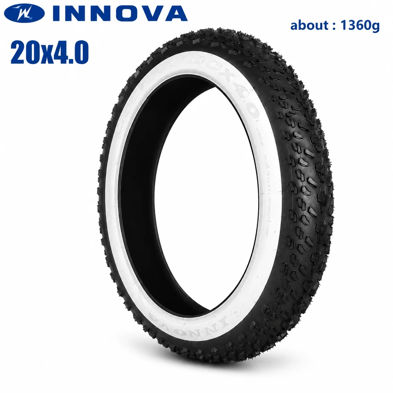 

Fat Bike Tire 20x4.0 Innova White Wall Anti Slip Snow Beach E Bike Bicycle Tyre