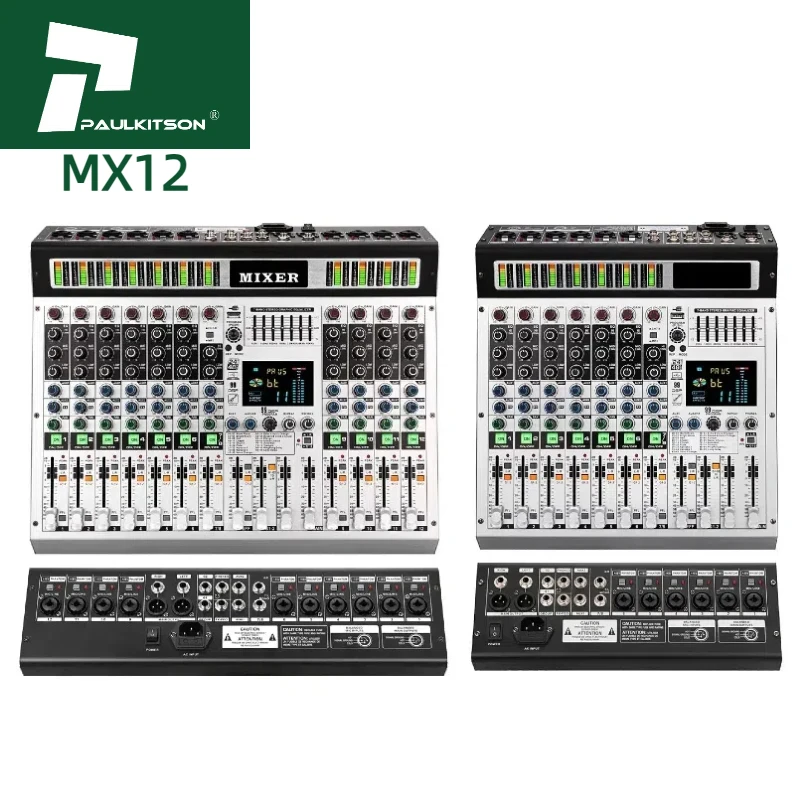 وحدة تحكم DJ احترافية MX12 مزج وحدة تحكم رقمية ذات 12 قناة مع مادة معدنية لنظام الصوت #5