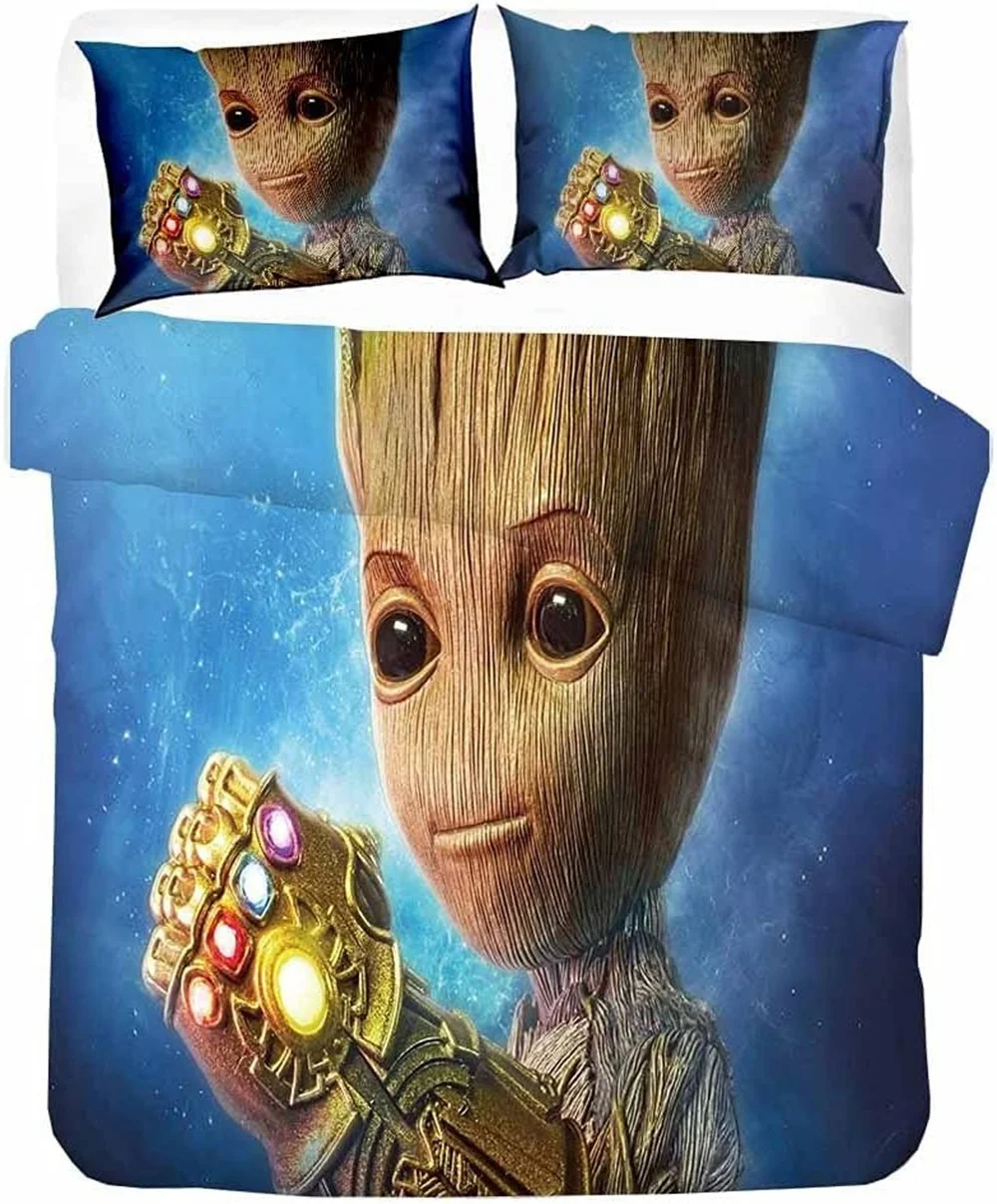 Groot Bedding Set 3D Print Duvet Cover Pillowcase Children Gift Bedroom Decoration Gift