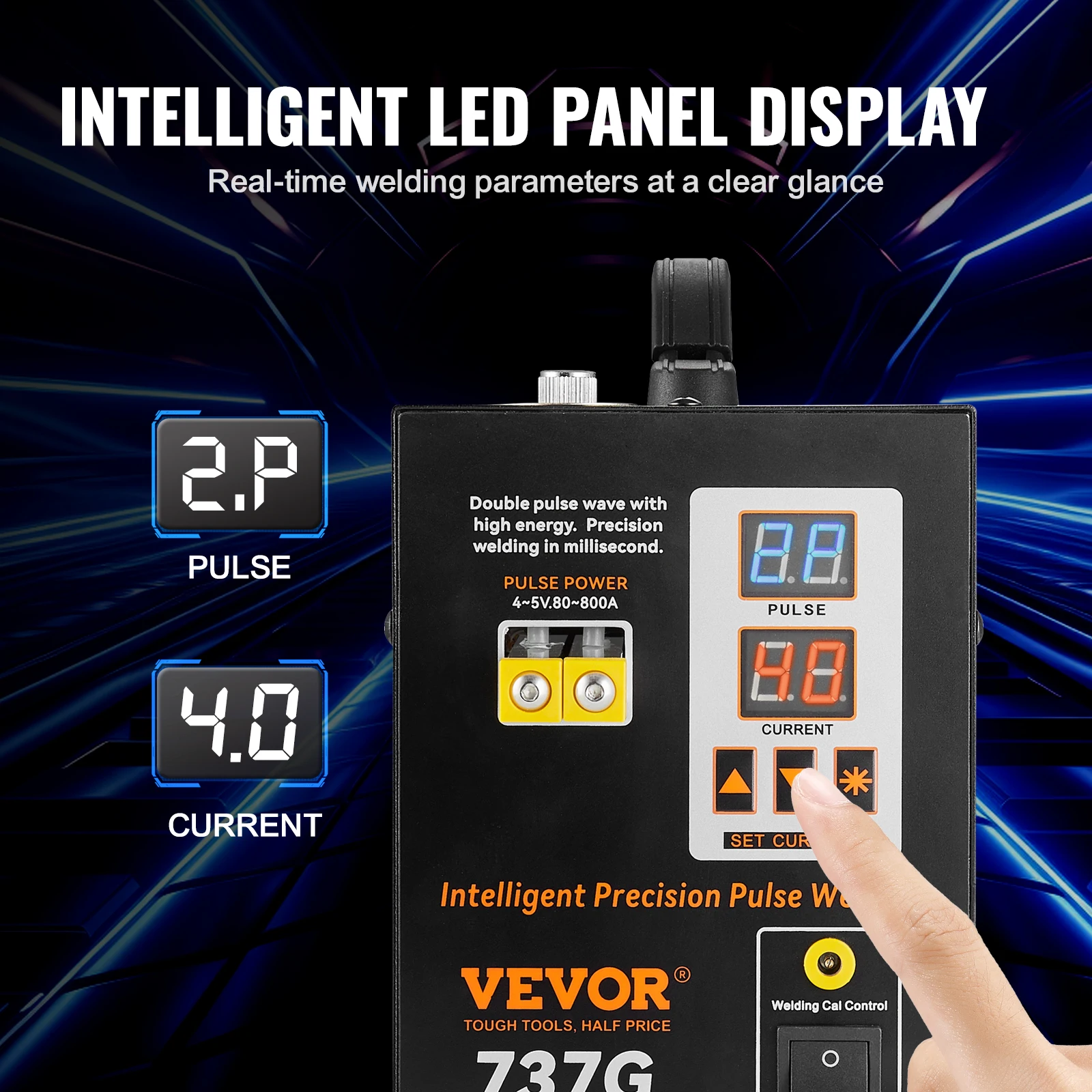 VEVOR 737G Spot Welder Portable Battery Welding Machine Soldering Station W/ 2 Welding Modes LED Lighting for 18650 Battery Pack