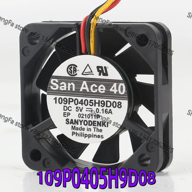 Cooling fan Sanyo 12V 24V 48VAC EC 4010 40X40X10MM 4CM Three-wire server inverter Double ball bearing 109P0405H9D08 DC 5V 0.16A