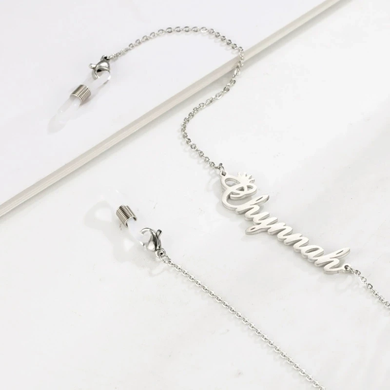 

Personalized Name Glasses Chain for Women Men Stainless Steel Custom Name Sunglasses Chain Mask Lanyard Jewelry Gifts