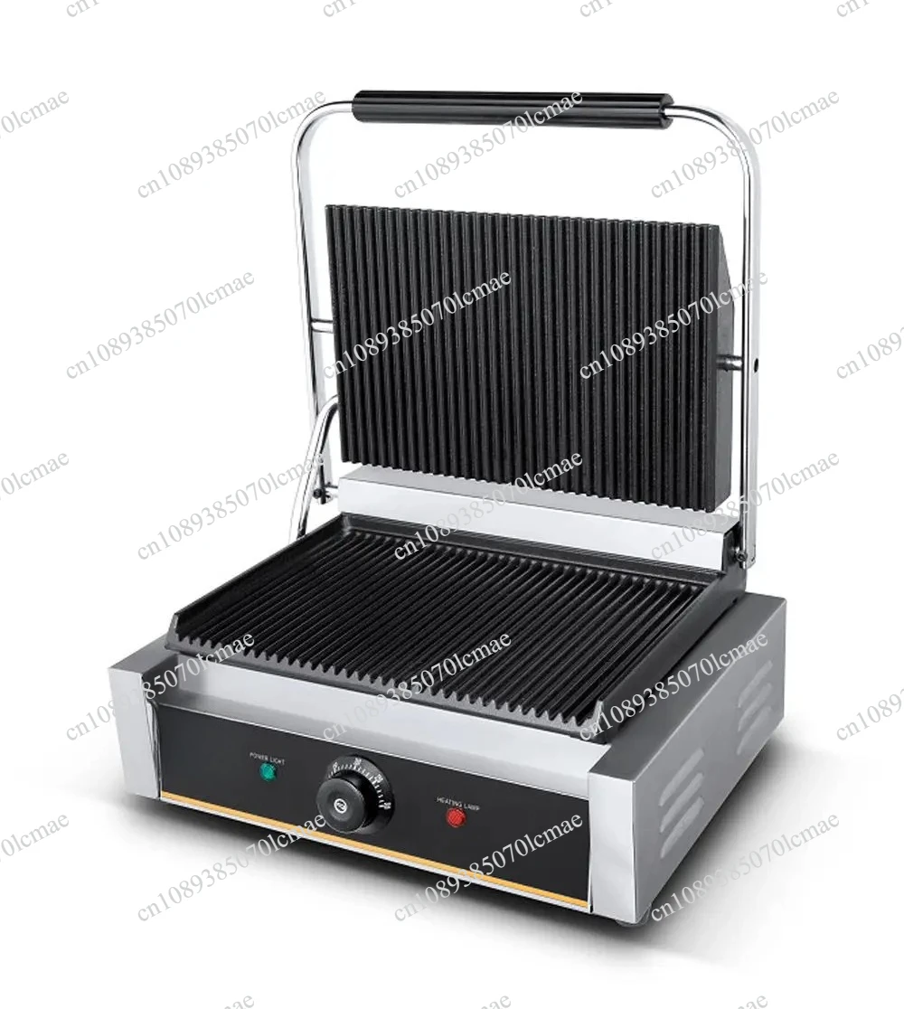 Commercial Single Pressing Plate Electric Panini Grill Professional Panini Press Grill Sandwich Electric Commercial with groove
