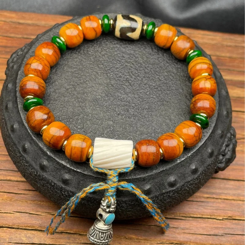 

Тибетский браслет из кости в этническом стиле, унисекс, с одним кругом, культурный аксессуар