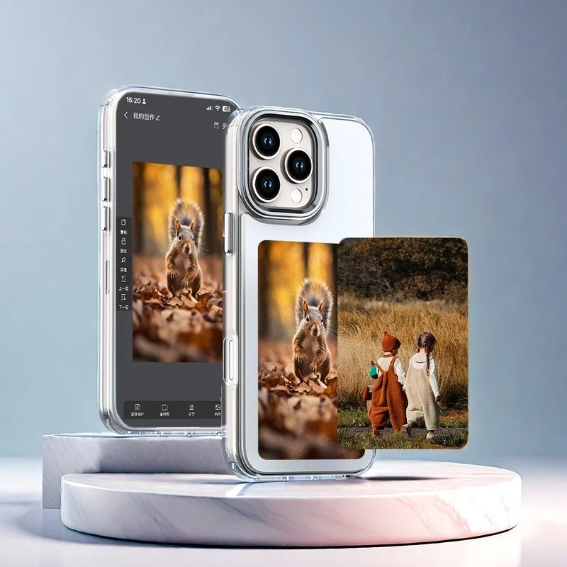 Imagen 3: Funda de teléfono con pantalla de tinta NFC Aermy, cubierta de teléfono móvil con pantalla DIY para iPhone 13 14 15 16 Pro Max