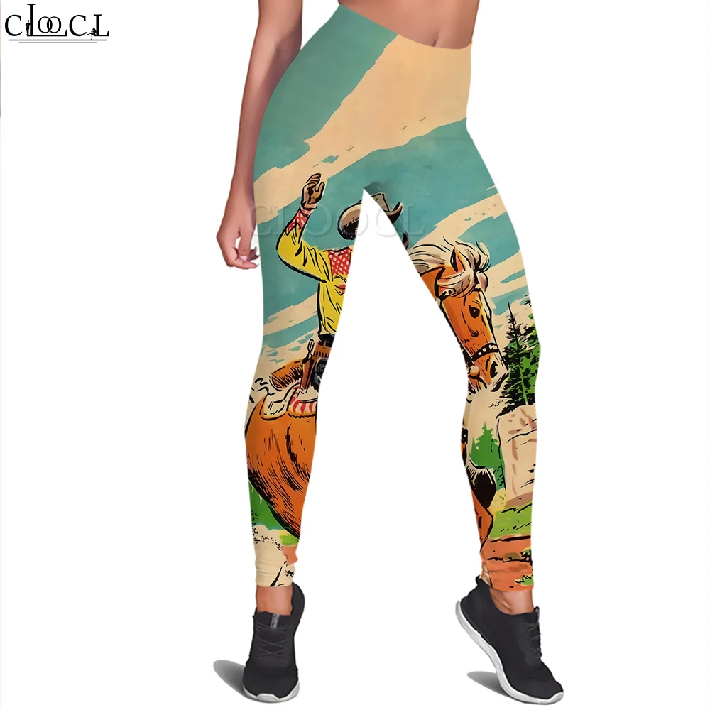 CLOOCL Dames Legging Ridderpatroon 3D-geprinte broek voor vrouwelijke training Push-up jogging Stretchbroek met hoge taille