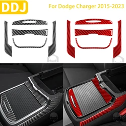 For Dodge Charger 2015 2016 2017 2018 2019 2020 2021 2022 2023 Accessories Carbon Fiber Car Interior Cup Holder Trim Sticker