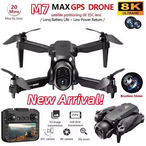Original M7 Drone 8K Aerial HD Dual Camera Factory Intelligent Obstacle Avoidance Brushless Power 5G WIFI GPS Return Drone