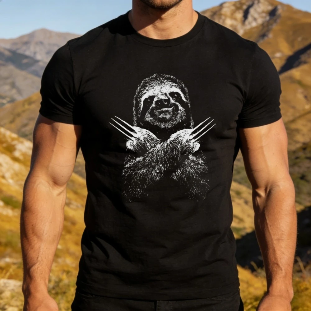 Camiseta Makaya con diseño de animales divertidos, camiseta de regalo con diseño de perezoso, camiseta con diseño de perezoso interesante, diseño único, estampada, de manga corta para hombre