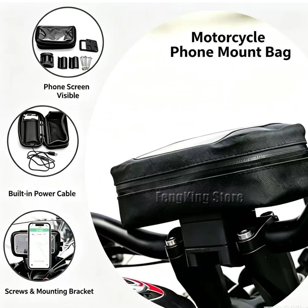 For  Beta RR rr 4t 2t racing 2t 4t   Motorcycle Handlebar Bag Wireless Charging GPS Navigation Phone Mount Bag