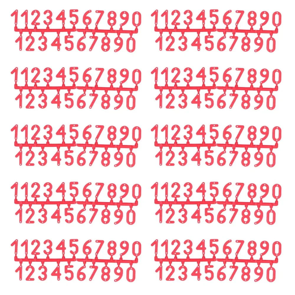 10Sets Disassemble Plastic Number Tag Clear Numbering Plastic Number Sign Set Waterproof Anti-Wear Number Marking Board Room