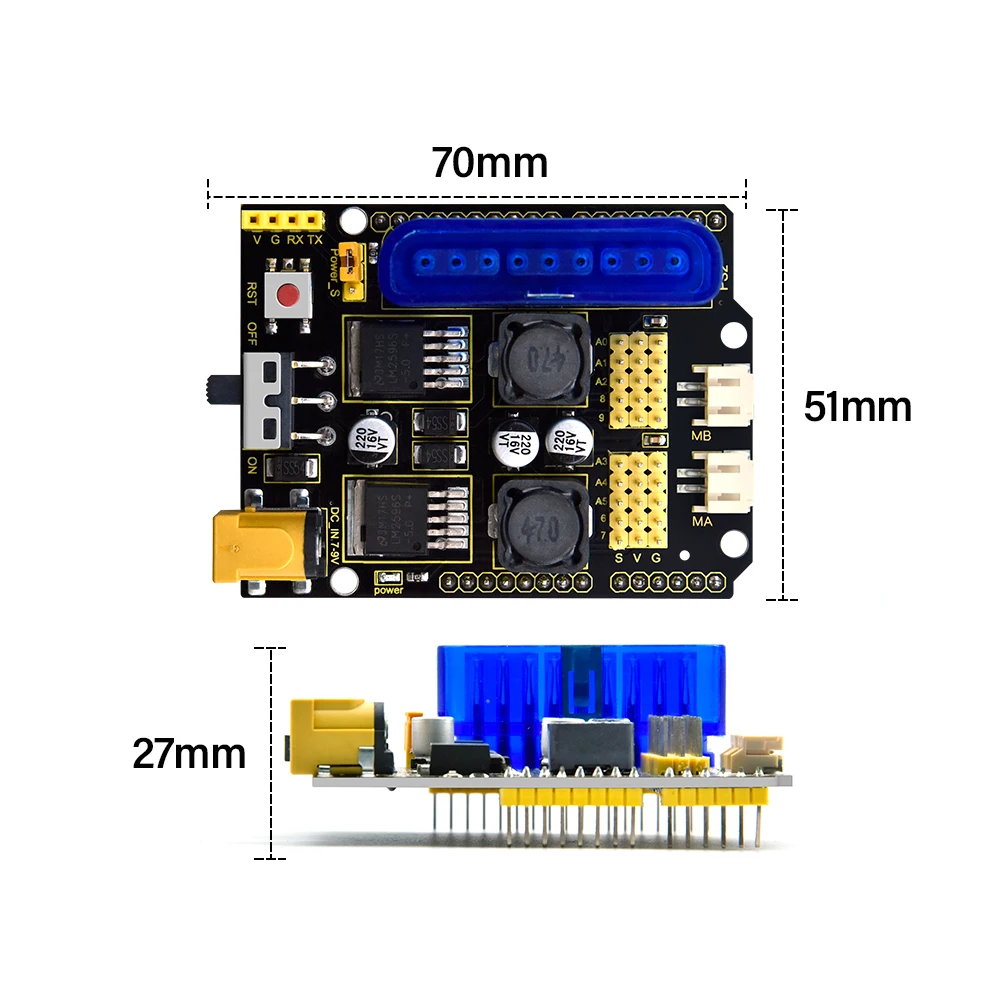 Keyestudio tb6612fngモーターサーボドライバー拡張ボード/サーボドライブシールド (ps2 LM2596S-5.0V DC-DC付き) ボディービルモジュール