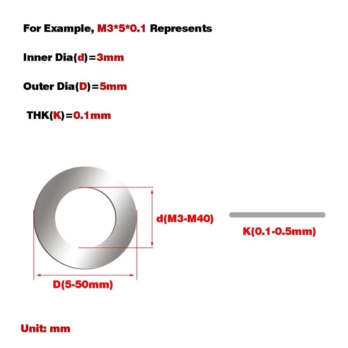 

304 Stainless Steel Ultra-Thin Metal Gasket / Shaft Clearance Flat Washer