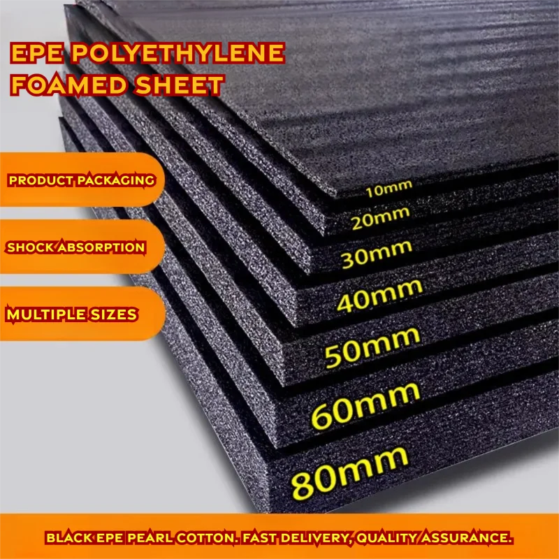 Black EPE Polyethylene Foamed Sheet Cutting Polyethylene Foam Insert Shock-absorbing EPE High Density Packaging Foam For Toolbox