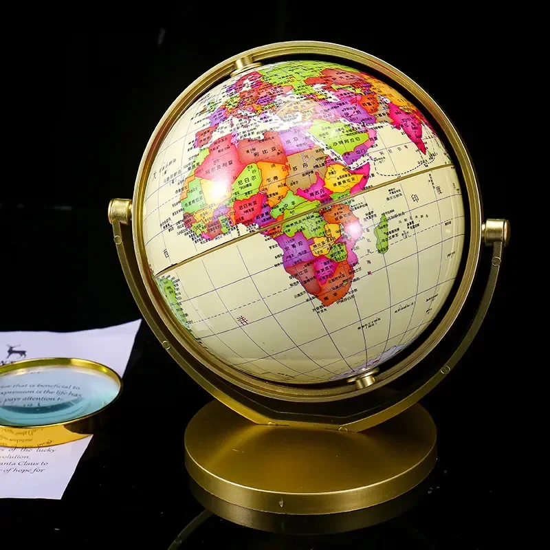 15 Universal High-definition Retro Student Globe 20 Cm High 720 Degree Rotating Globe English Version Of Geography Education