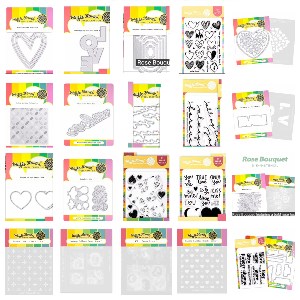 

Waffle Flowers Valentine's Day Love Rose Bouquet Metal Cutting Dies Stamps DIY Scrapbook Handmade Photo Album December 2025 New