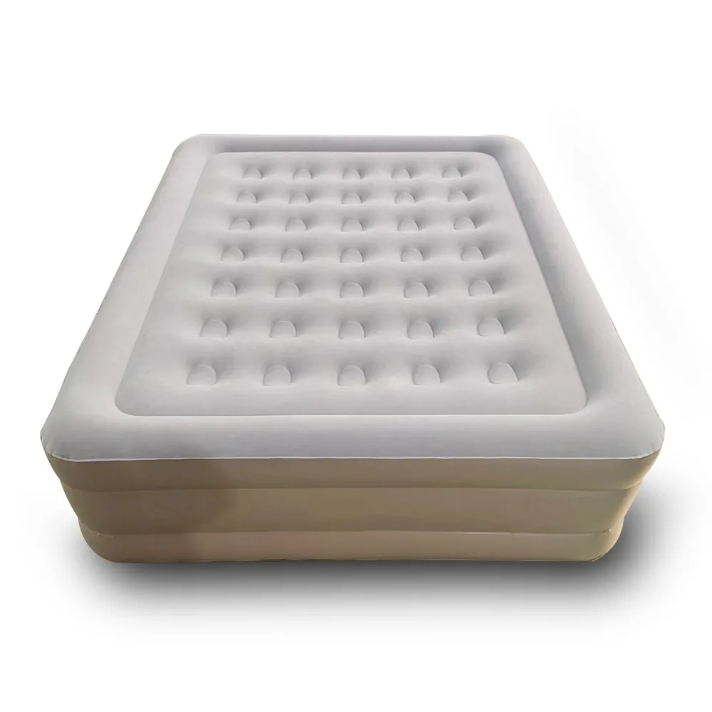 

Double convertible inflatable bed with built-in pump foldable portable foam air mattress for outdoor camping homes