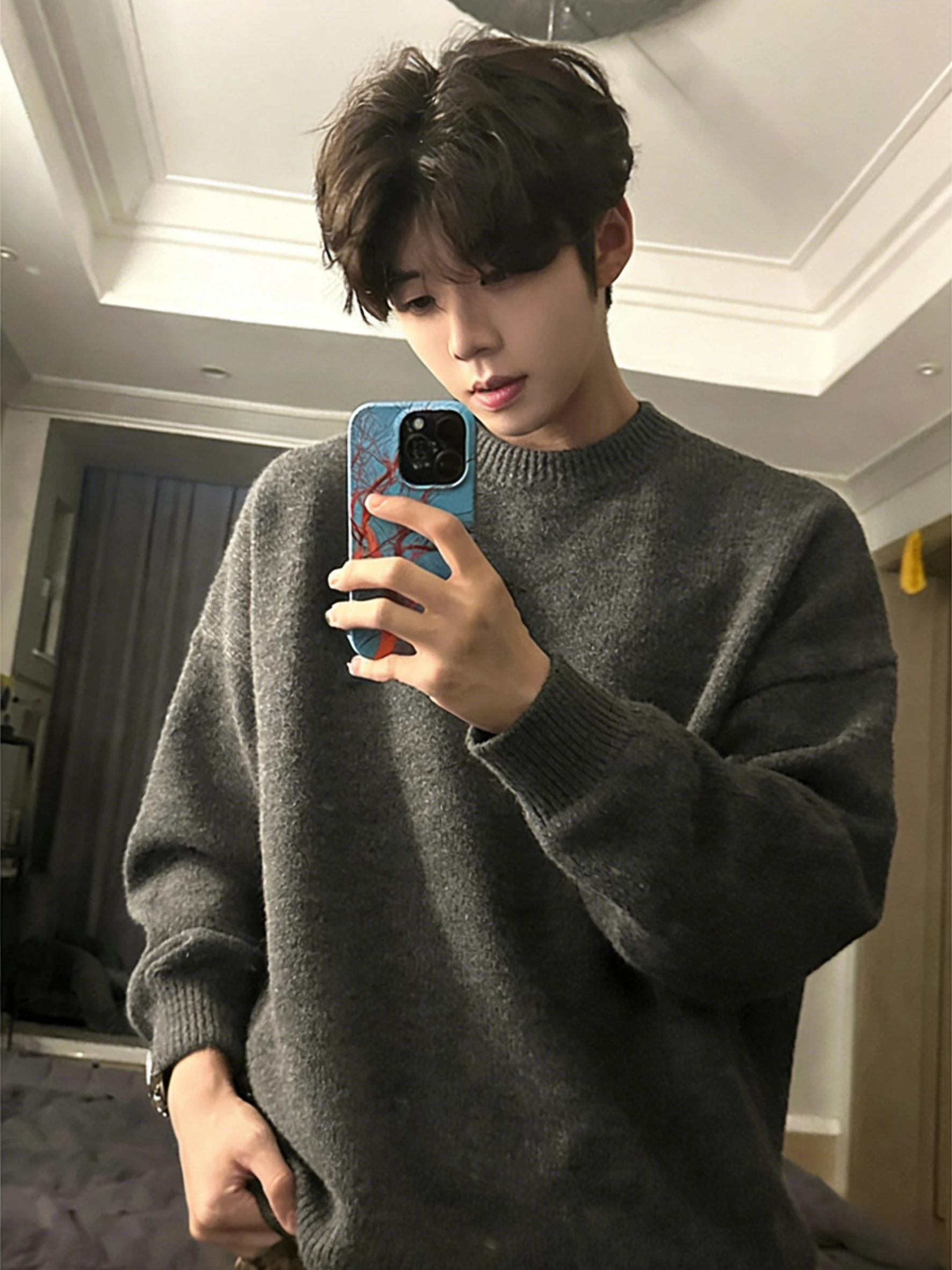 

Мужской вязаный свитер Deep ey American Sle с круглым вырезом, зимний, модный, премиум-класса, базовый, для пар, уютный, для ношения под одеждой