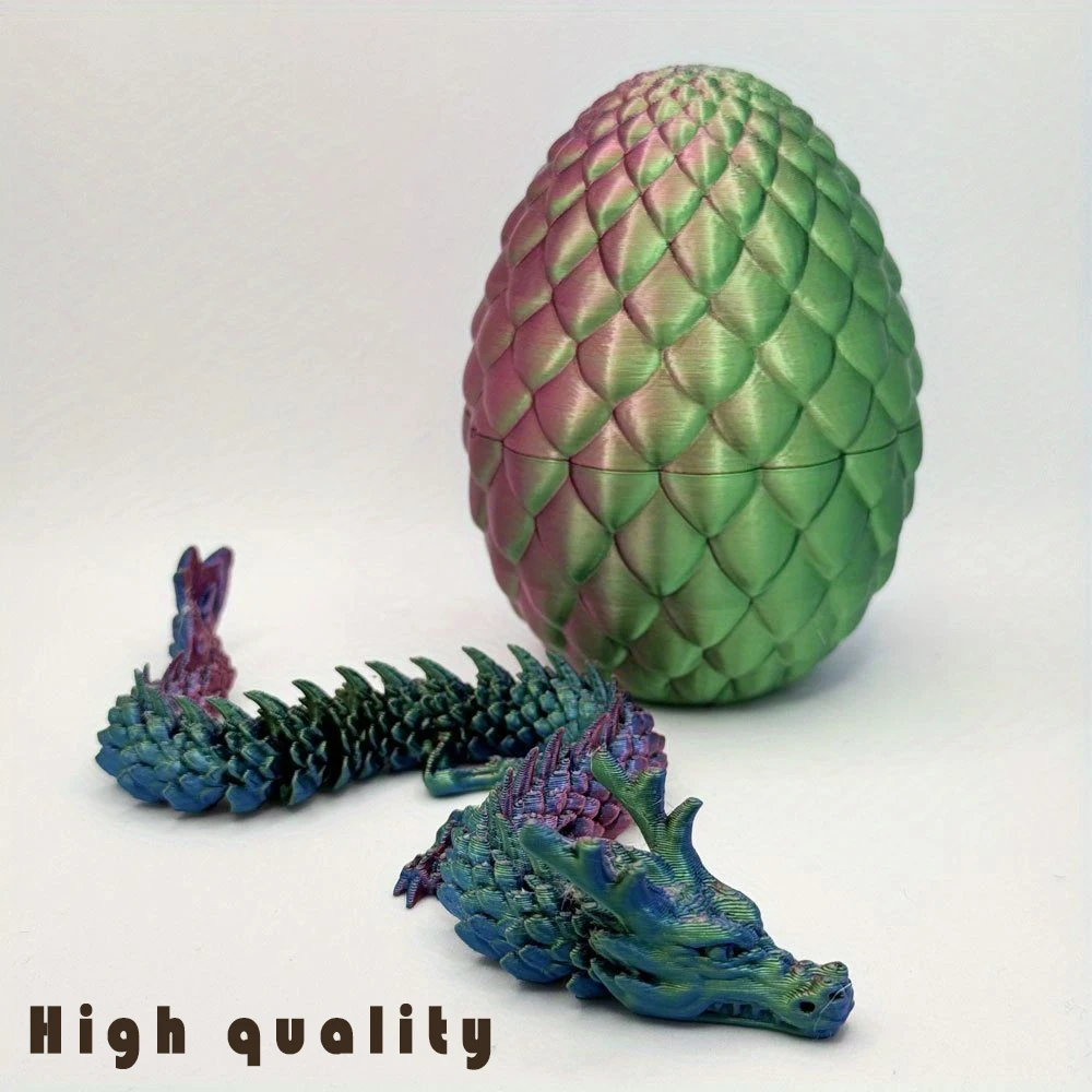 2025, giocattolo popolare cinese 3D 15 cm, regalo di drago colorato, grande statua di drago, modello di uovo di drago, decorazione da tavolo dorata e nera