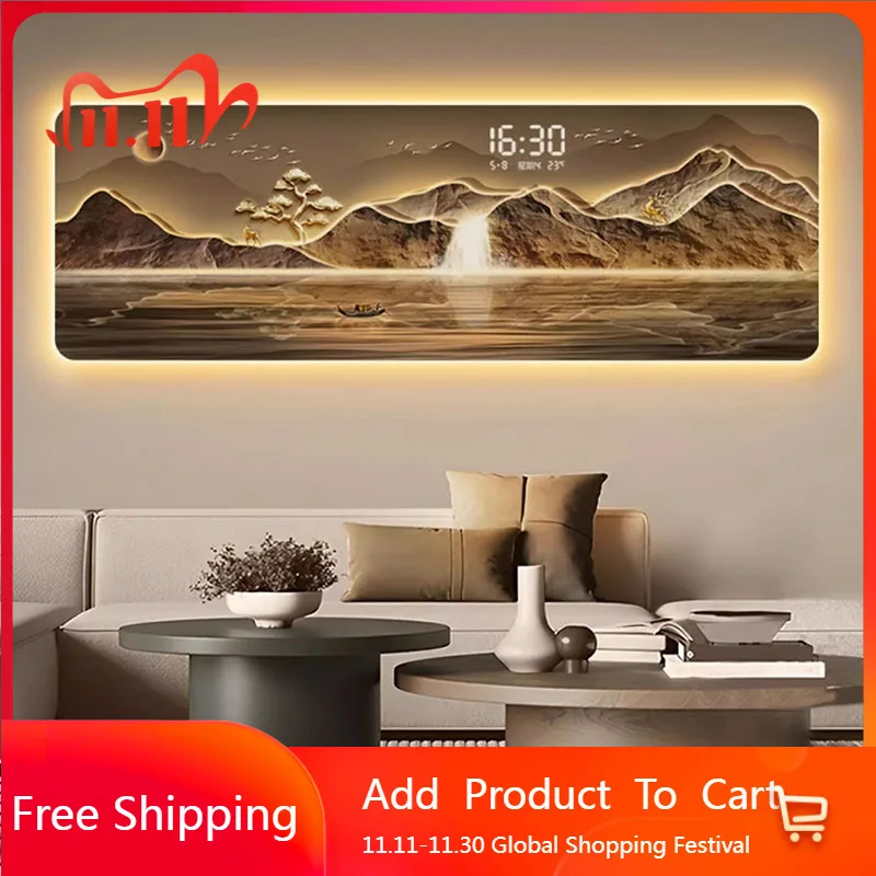 

Metal Wall Art Living Room Clock Wall Aesthetic Led Silent Fashion Wall Watch Xenomorph Art Mural Reloj Pared Room Decorations