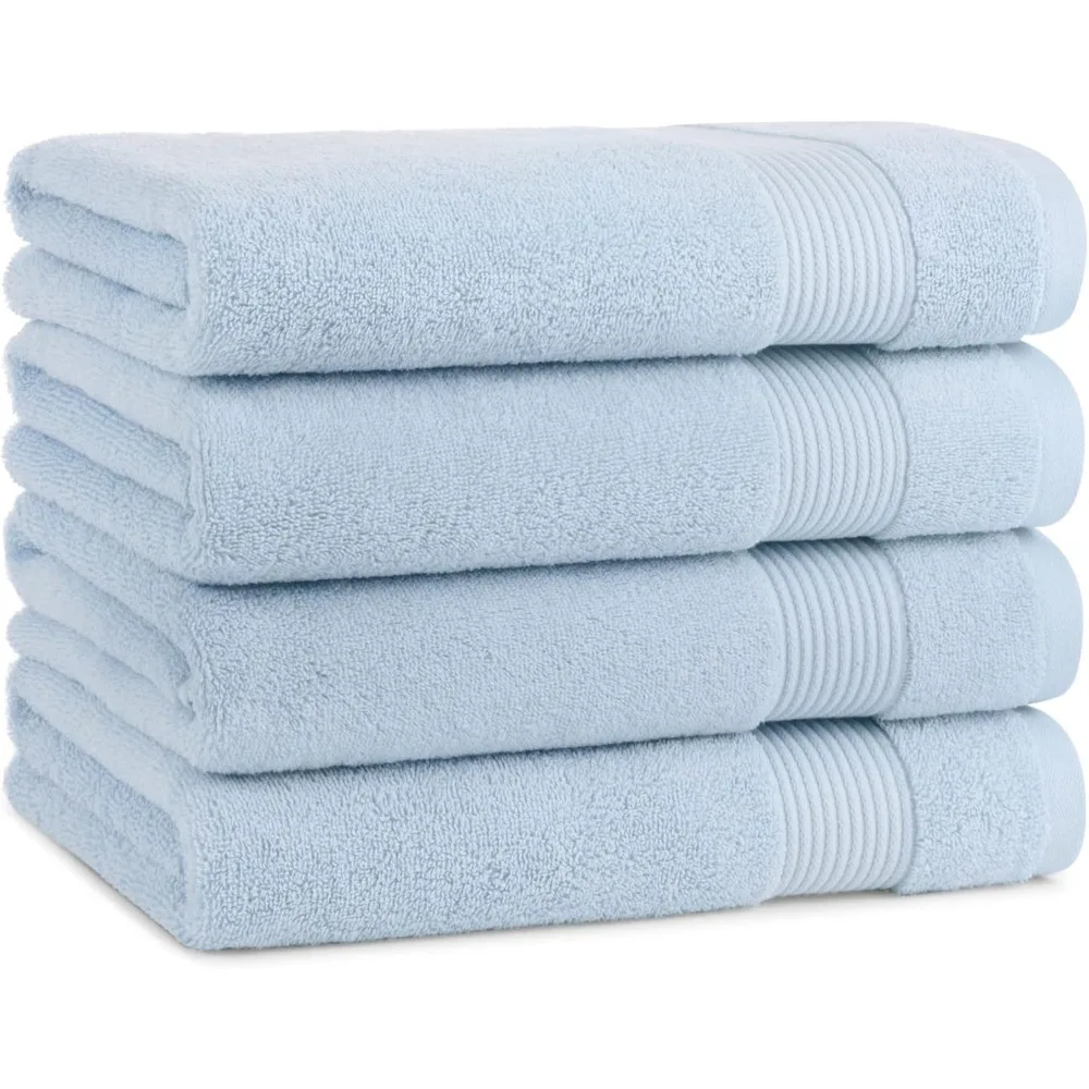 

Набор из 4 банных полотенец — супермягкий 100% хлопок, быстросохнущий и впитывающий рост 600 GSM, роскошные предметы первой необходимости для ванной комнаты для отелей, S