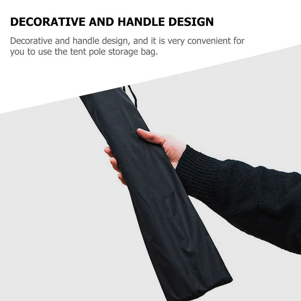 

Tent Pole Bag Outdoor Storage Bags Wear Resistant Camping Fishing Rod Pouch Small Pocket Portable Hanging Bag Black Color